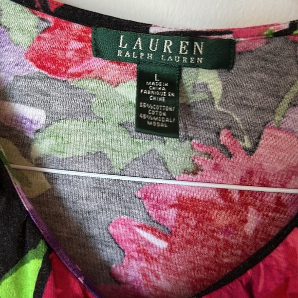 Ralph Lauren ruffle floral top- Size Large - Picture 2 of 2